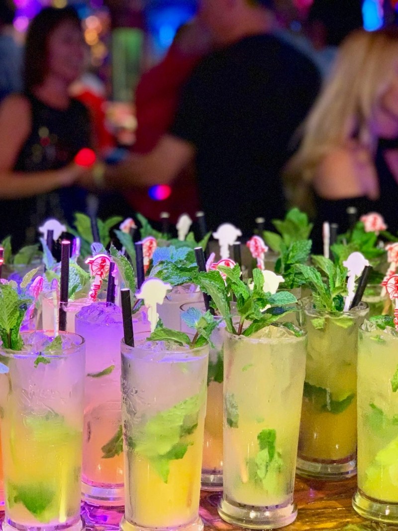 a group of glass bottles on a table