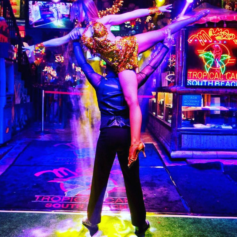 a person standing in front of a stage