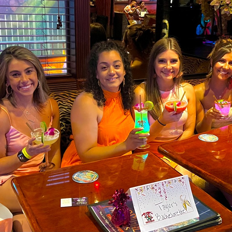 Glow in the dark cocktails. Celebrate your birthday with Salsa Mia at Mango's Tropical Cafe in South Beach Miami